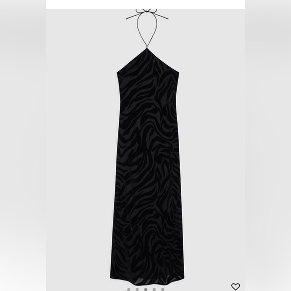 Anine Bing Leanne black maxi dress zebra burnout velvet texture size L NWT - Picture 9 of 11